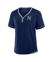 Fanatics Women's Navy New York Yankees League Diva Star Raglan V-Neck T-Shirt