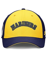 Nike Men's Navy/Gold Seattle Mariners Rise Swoosh Performance Flex Hat