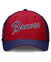 Nike Men's Navy/Red Atlanta Braves Rise Swoosh Performance Flex Hat