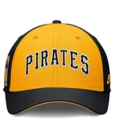 Nike Men's Black/Gold Pittsburgh Pirates Rise Swoosh Performance Flex Hat