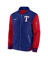 Nike Men's Royal/Red Texas Rangers Authentic Collection Dugout Full-Zip Bomber Jacket