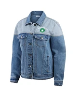 Wear by Erin Andrews Women's Blue Boston Celtics Full-Button Denim Jacket