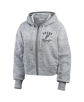 Wear by Erin Andrews Women's Heather Gray San Antonio Spurs Speckled Radiator Full-Zip Hoodie