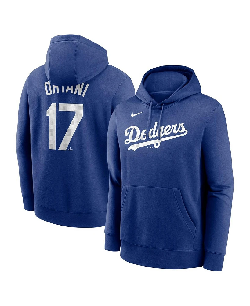 Nike Men's Shohei Ohtani Royal Los Angeles Dodgers Player Name Number Club Pullover Hoodie