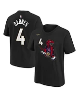 Nike Big Boys and Girls Scottie Barnes Black Toronto Raptors 2024/25 City Edition Name Number T-Shirt