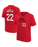 Nike Big Boys and Girls Jimmy Butler Red Miami Heat 2024/25 City Edition Name Number T-Shirt