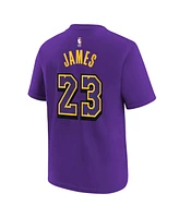 Nike Big Boys and Girls LeBron James Purple Los Angeles Lakers 2024/25 City Edition Name Number T-Shirt