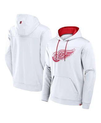 Fanatics Men's White Detroit Red Wings 2025 Nhl Stadium Series Authentic Pro Fleece Defender Pullover Hoodie