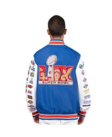 Starter Men's Blue Super Bowl Lix Commemorative Full-Snap Varsity Jacket