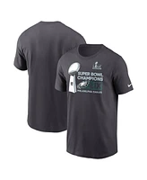 Nike Men's Anthracite Philadelphia Eagles Super Bowl Lix Champions Tall Locker Room Trophy Collection T-Shirt