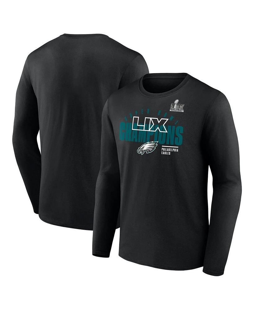 Fanatics Men's Black Philadelphia Eagles Super Bowl Lix Champions Legacy Iconic Victory Long Sleeve T-Shirt