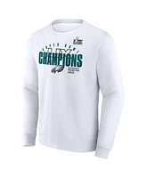 Fanatics Men's White Philadelphia Eagles Super Bowl Lix Champions Iconic Victory Fleece Sweatshirt