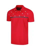 LevelWear Men's Red Cleveland Guardians Sector Batter Up Raglan Polo