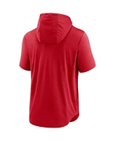 Men's Nike Red Washington Nationals Logo Lockup Performance Short-Sleeved Pullover Hoodie