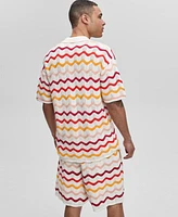 Mode of One Men's Short-Sleeve Gradient Zig-Zag Sweater Top, Exclusively at Macy's