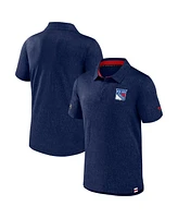 Fanatics Men's Navy New York Rangers Authentic Pro Jacquard Polo