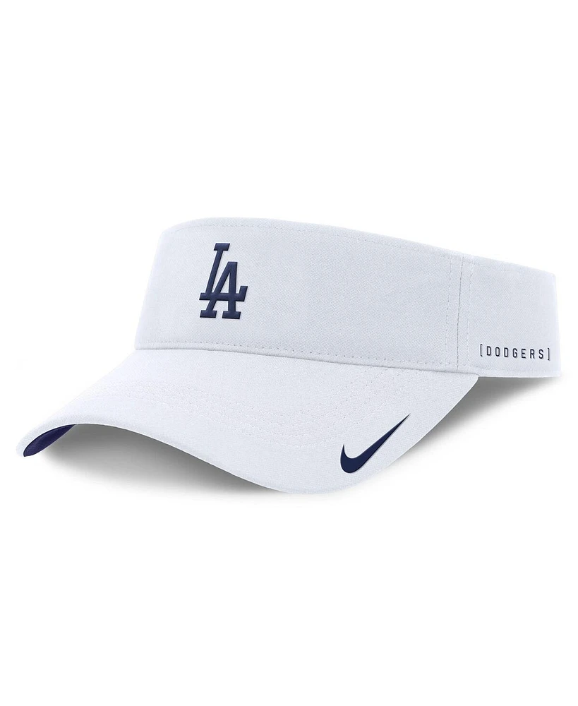 Nike Men's White Los Angeles Dodgers Primetime Bozz Ace Performance Adjustable Visor Hat