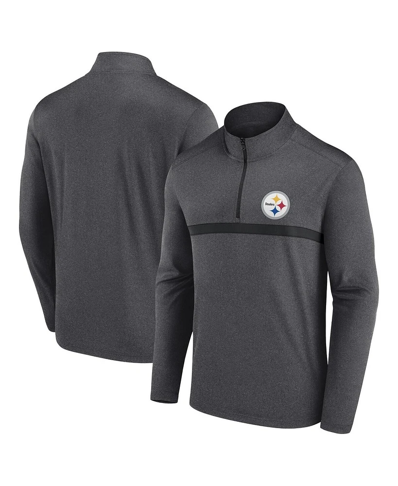 Fanatics Men's Charcoal Pittsburgh Steelers Head-to-Head Quarter-Zip Sweatshirt