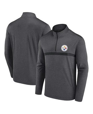 Fanatics Men's Charcoal Pittsburgh Steelers Head-to-Head Quarter-Zip Sweatshirt