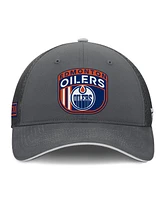 Fanatics Men's Gray Edmonton Oilers Authentic Pro Home Ice Trucker Adjustable Hat