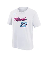 Nike Big Boys and Girls Jimmy Butler White Miami Heat 2024/25 City Edition Name Number T-Shirt