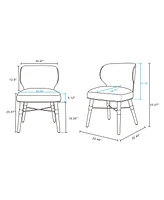Manhattan Comfort Strine 2-Piece Velvet and Faux Leather Upholstered Dining Chair Set