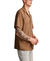 Lucky Brand Men's Embroidered Camp Collar Shirt