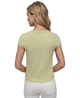 Dkny Jeans Petite Cap-Sleeve Crewneck T-Shirt