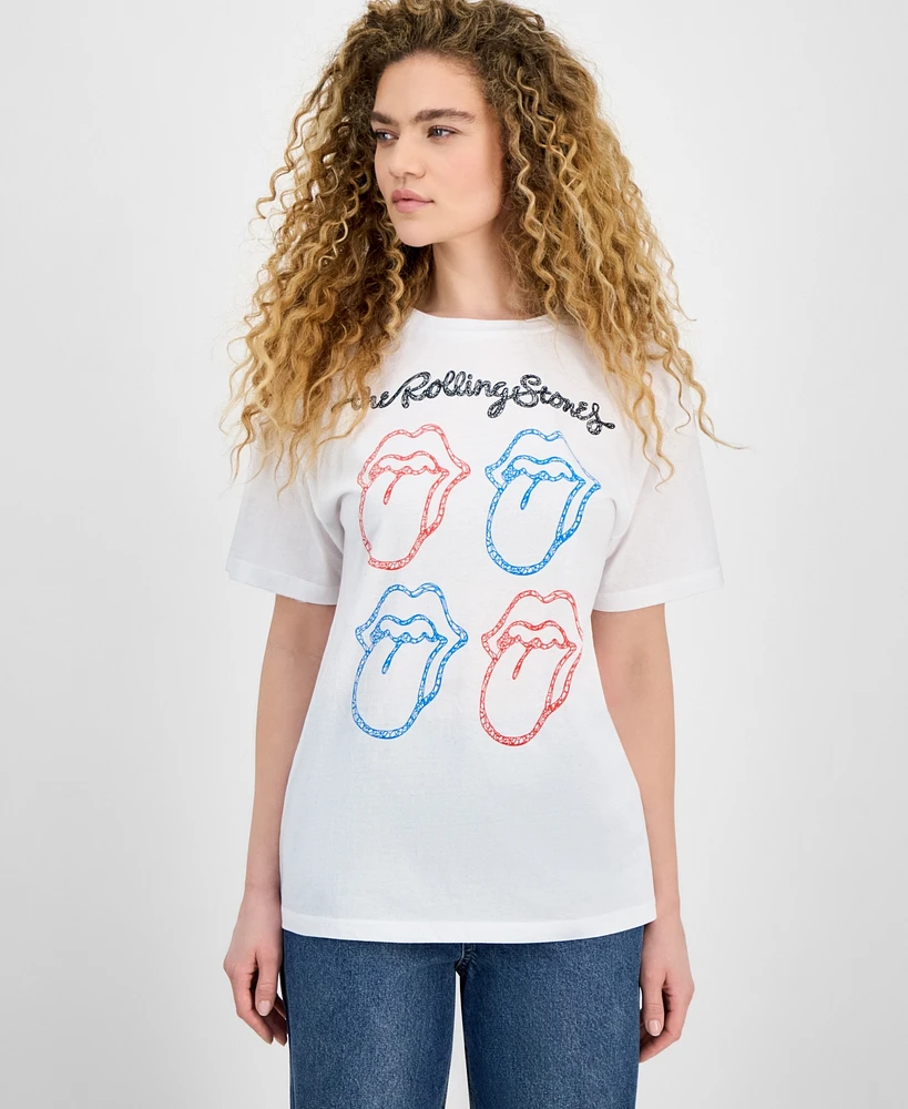Freeze 24-7 Juniors' Rolling Stones Grid Graphic T-Shirt