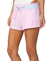 Edikted Womens Baylee Contrast Striped Shorts