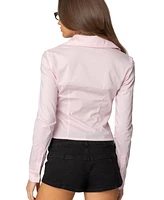 Edikted Womens Delphina Tailored Button Up Shirt