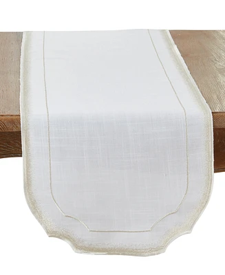 Saro Lifestyle Elegant Embroidery Detail Table Runner