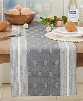 Saro Lifestyle Diamond Patterned Woven Stripe Table Runner, 16" x 72"