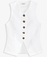 On 34th Women's Linen-Blend Longline Vest, Exclusively at Macy's