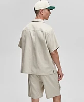 Mode of One Men's Camp Collar Twill Shirt, Exclusively at Macy's