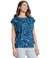 Jones New York Women's Paisley-Print Cap-Sleeve Top