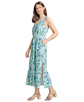 Jones New York Women's Paisley-Print Linen-Blend Maxi Dress