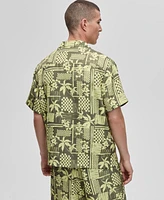 Mode of One Men's Short-Sleeve Vacation Palm Camp Collar Shirt, Exclusively at Macy's