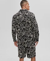 Mode of One Men's Floral Embroidered Cotton Shacket, Exclusively at Macy's
