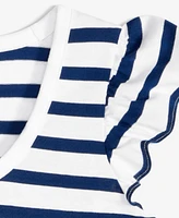 On 34th Women's Striped Flutter-Sleeve Voop-Neck T-Shirt, Exclusively at Macy's
