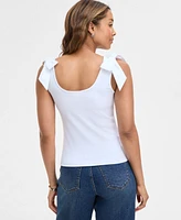 On 34th Women's Ribbed Bow-Shoulder Tank Top, Exclusively at Macy's