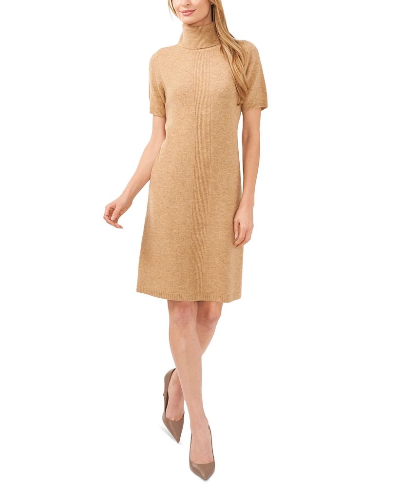 CeCe Women's Short-Sleeve Turtleneck Sweater Dress
