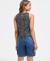 On 34th Women's Linen Blend Printed Sleeveless Top, Exclusively at Macy's