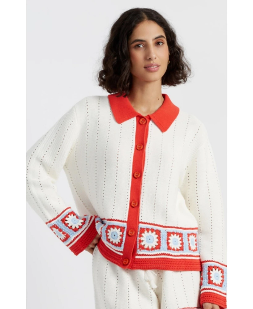 Chinti & Parker Women's Cotton Chevron Stitch T-Shirt