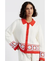 Chinti & Parker Women's Cotton Chevron Stitch T-Shirt