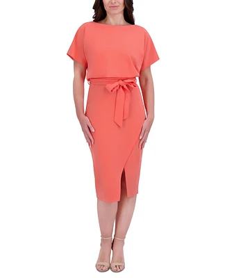 kensie Blouson Wrap Dress