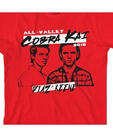 Cobra Kai All Valley 2018 Diaz Vs Keene Youth Boy's Red T-Shirt-xl