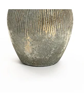 LuxenHome Rustic Gold and Brown Terracotta 8.7-Inch Tall Bud Vase