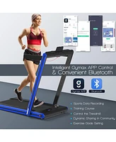 2-in-1 Folding Walking Pad Treadmill with Dual Led Display