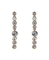 Laundry by Shelli Segal Gold Tone and Bezel Crystal Stone Linear Earrings